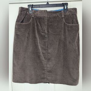 Boden Brown Corduroy Skirt Dark Academia Barncore Prairiecore Countryside 12L